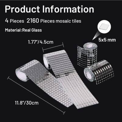 PP OPOUNT 2160 PCS Self-Adhesive Disco Ball Mirror Tiles - Image 5