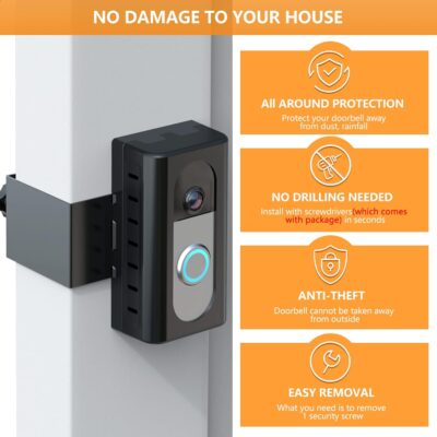 QIBOX Anti-Theft Doorbell Mount for Ring/Blink, Adjustable Bracket - Image 6