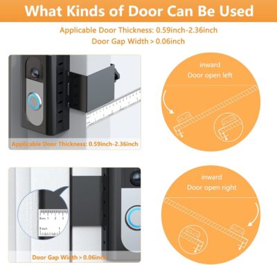 QIBOX Anti-Theft Doorbell Mount for Ring/Blink, Adjustable Bracket - Image 5