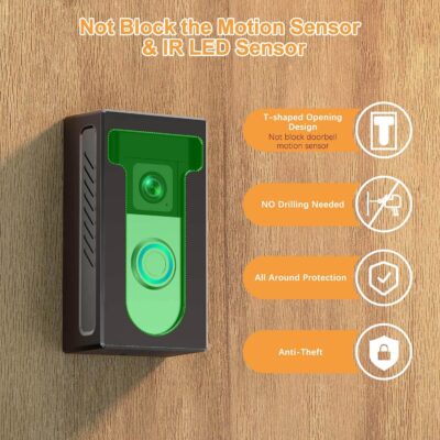 QIBOX Adhesive Video Doorbell Mount for Ring/Blink, Anti-Theft Bracket - Image 6