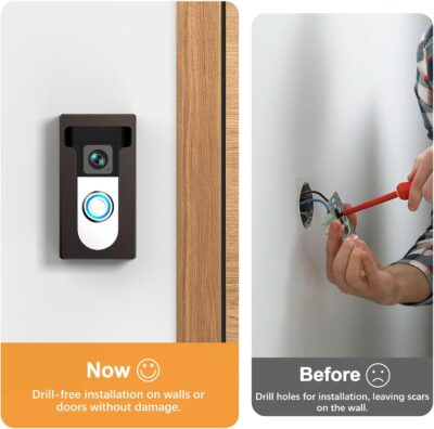 QIBOX Adhesive Video Doorbell Mount for Ring/Blink, Anti-Theft Bracket - Image 5