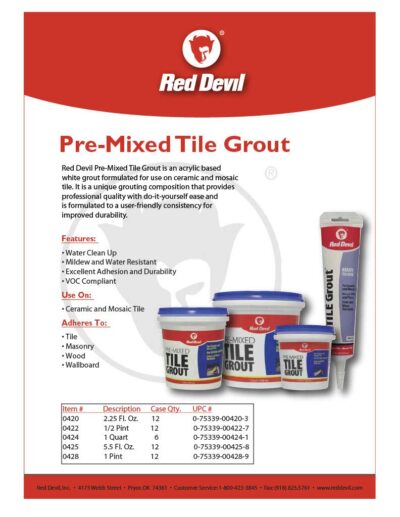 Red Devil 0425 Pre-Mixed Tile Grout, 5.5 oz., White - Image 2