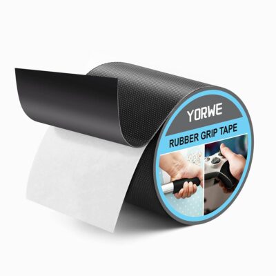 Black Rubber Grip Tape for Safer, Comfortable Surfaces (4In x 10Ft)