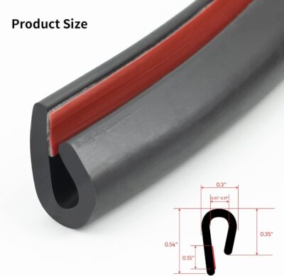 Rubber U Channel with Adhesive for Car Doors, Table Corners - Image 6