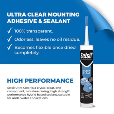 SELSIL Ultra Clear Mounting Adhesive - Indoor/Outdoor Waterproof Sealant - Image 6