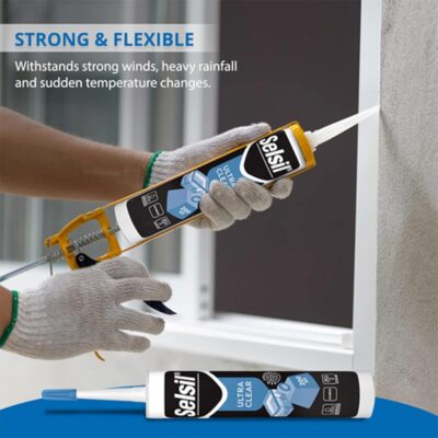 SELSIL Ultra Clear Mounting Adhesive - Indoor/Outdoor Waterproof Sealant - Image 3