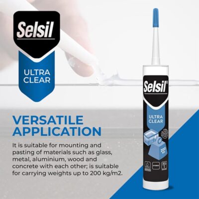 SELSIL Ultra Clear Mounting Adhesive - Indoor/Outdoor Waterproof Sealant - Image 7