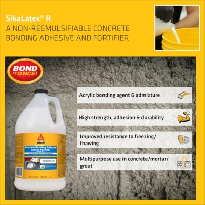 SIKA SikaLatex R Concrete Adhesive Glue 1-Gallon White - Image 3