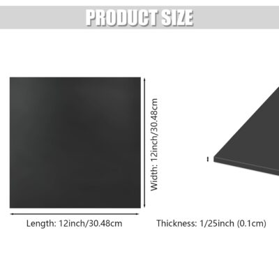 12x12x1/25 Silicone Rubber Sheet with Adhesive, Black, Commercial Grade - Image 2