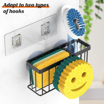 Smiley Face Sponge Holder for Kitchen Sink, Black - Image 3