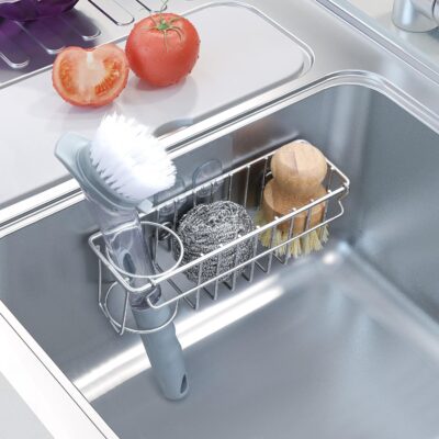 Stainless Steel 3-In-1 Sink Sponge Holder with Suction Cups - Image 5