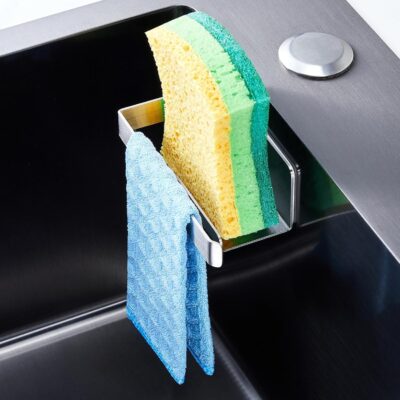 Stainless Steel Sink Caddy Organizer Rack with Adhesive