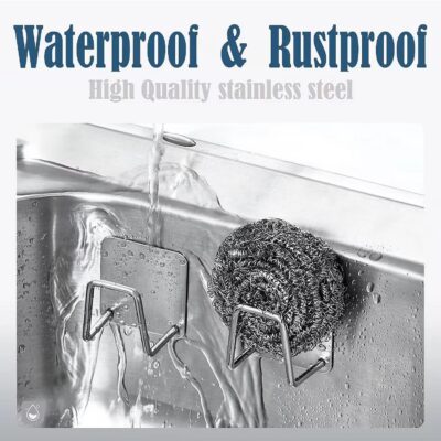 Stainless Steel Sponge Holder for Kitchen Sink, 2 Pack - Image 2