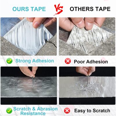 Waterproof Sealing Tape: 4"x16ft, All Weather Self-Adhesive Aluminum Butyl Rubber - Image 7