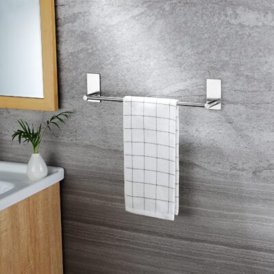 16" Self-Adhesive Bathroom Towel Bar Stainless Steel Shelf - Image 4