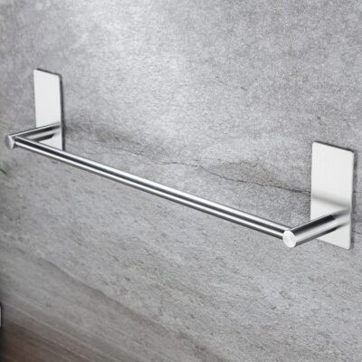 16" Self-Adhesive Bathroom Towel Bar Stainless Steel Shelf - Image 3