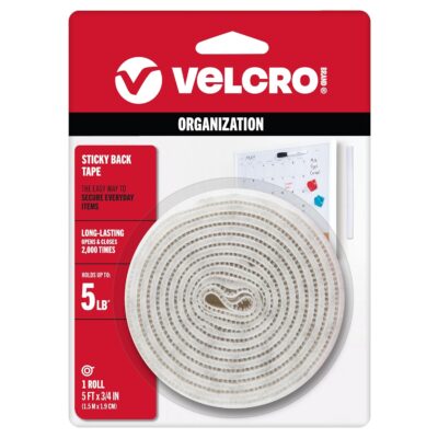 VELCRO Brand 5 Ft White Tape Roll with Adhesive