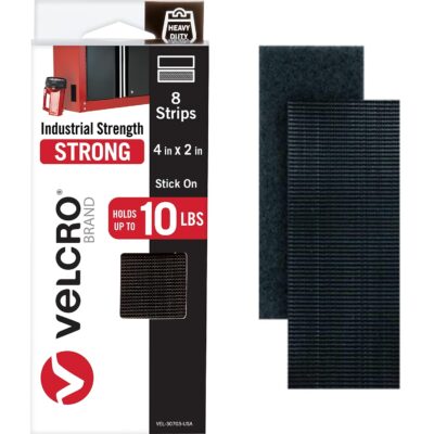 VELCRO Brand Heavy Duty Fasteners | 4x2 Inch Strips | Holds 10 lbs