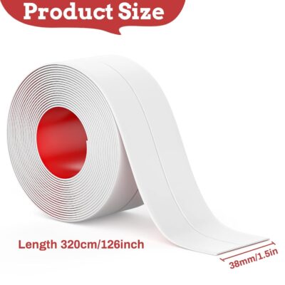 Waterproof Caulk Tape for Kitchen, Bathroom, Sink (3 Rolls) - Image 2