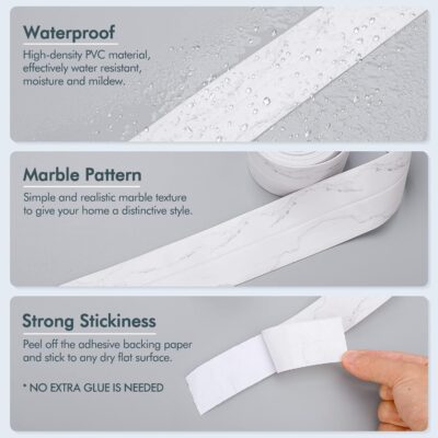 Waterproof PVC Caulk Strip for Kitchen & Bath, 1.5''x10.5FT - Image 5