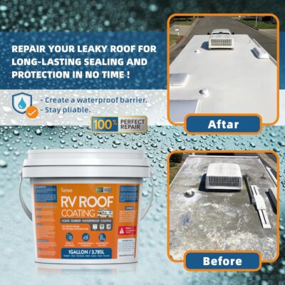 White Liquid Rubber RV Roof Coating for Trailers & Campers - Image 5