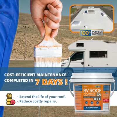 White Liquid Rubber RV Roof Coating for Trailers & Campers - Image 3