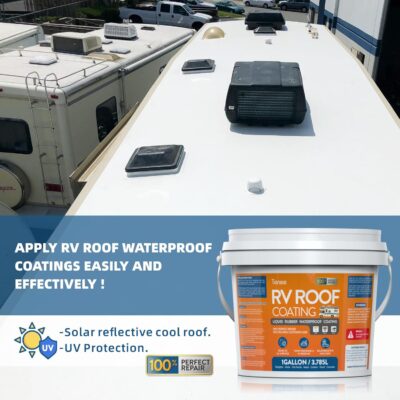 White Liquid Rubber RV Roof Coating for Trailers & Campers - Image 6