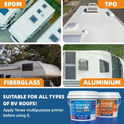 White Liquid Rubber RV Roof Coating for Trailers & Campers