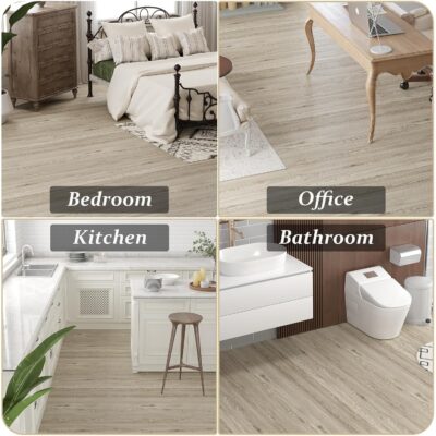 WIFEA Wood Grain Vinyl Flooring Roll, 23.6"x118", Light Brown - Image 7