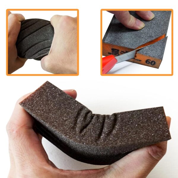 6 Pack Sanding Sponge Set for Wood, Drywall, Metal - Image 3