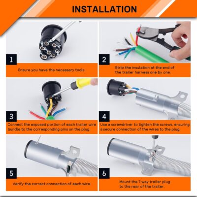 DAZAKOOT 7 Way Trailer Plug Set - Heavy Duty, 2PCS - Image 6