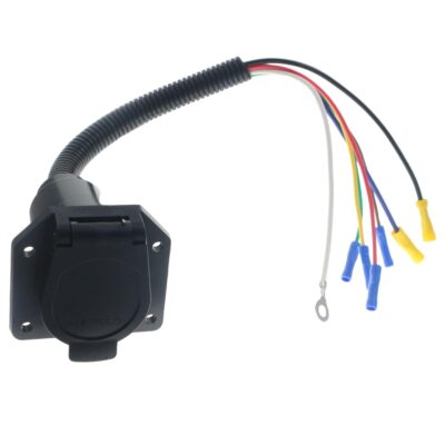 7-Way RV Trailer Light Plug Converter with Mounting Bracket - Image 2