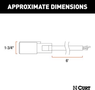 CURT 56601 7-Pin RV Trailer Wiring Plug, 6-Foot Wires - Image 2