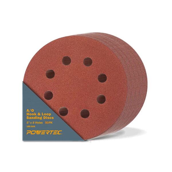 POWERTEC 5" 180 Grit Sanding Discs for Orbital Sanders