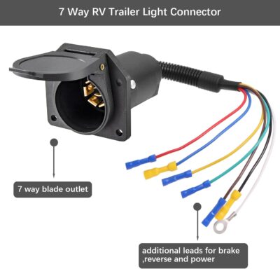 7 Pin Trailer Connector with Quick Converter and Mounting Bracket - Image 2