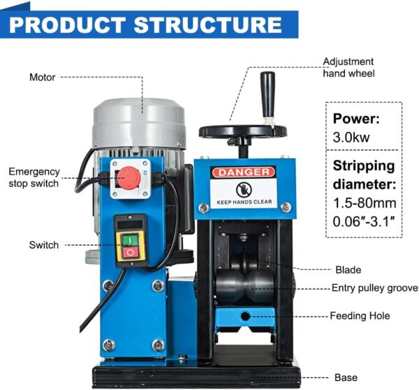 Portable Wire Stripping Machine, Automatic Tool, Industrial Copper Recycling - Image 2