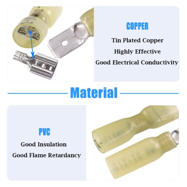 100pc 12-10 Gauge Insulated Spade Terminals Kit - Image 3