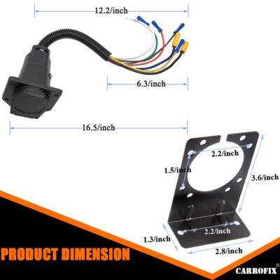 7-Way Truck to RV Trailer Wiring Adapter with Mounting Bracket - Image 6