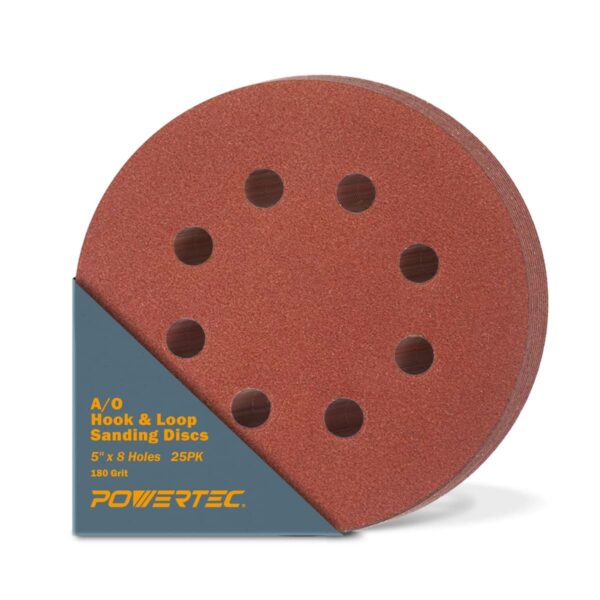 POWERTEC 5" 180 Grit Sanding Discs, 25 PK