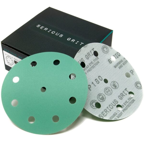 5" 9-Hole 180 Grit Sanding Discs - 50 Pack Box