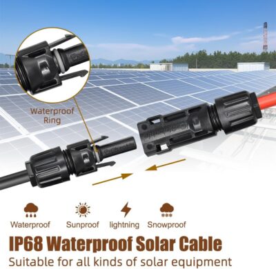 8AWG 20ft Solar Panel Cable with IP68 Connectors - Image 4