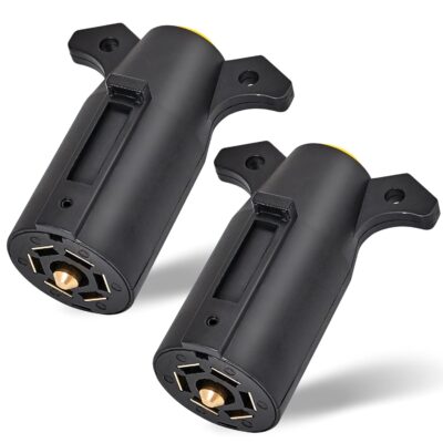 (2-Pack) Heavy Duty 7 Pin Trailer Plug Connector