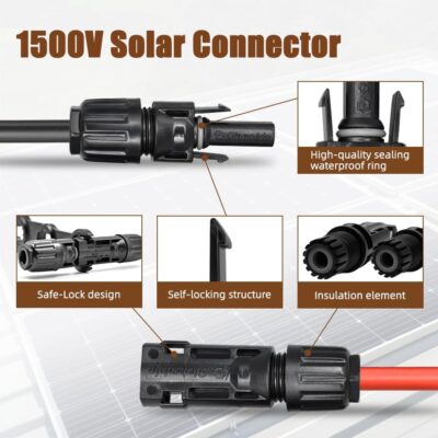 8AWG 20ft Solar Panel Cable with IP68 Connectors - Image 3