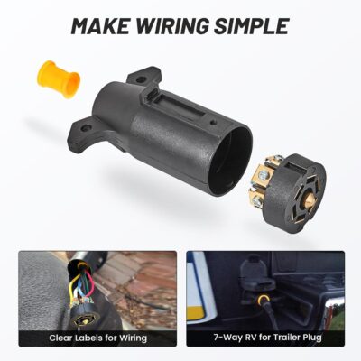 (2-Pack) Heavy Duty 7 Pin Trailer Plug Connector - Image 4