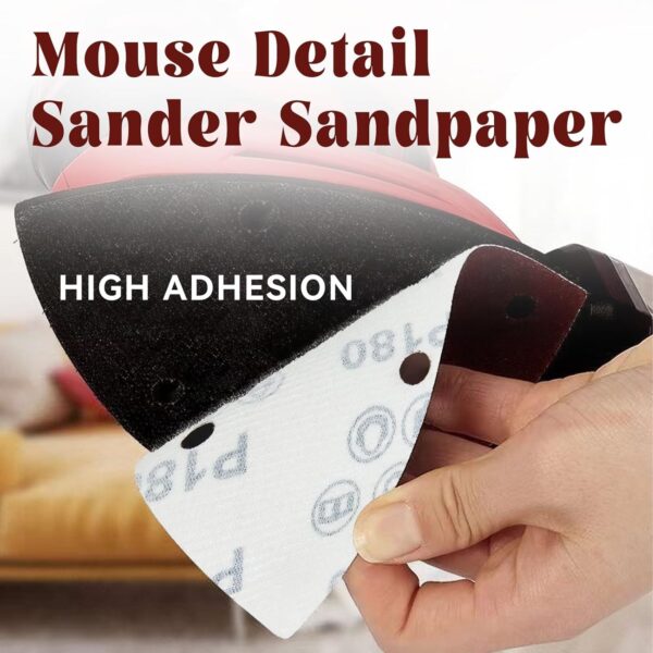 60 Pcs 180 Grit Mouse Sandpaper for 140mm Sanding Machine - Image 4