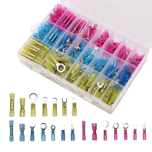 Pastall 240PCS Heat Shrink Wire Connectors Kit, 3Colors/7Size