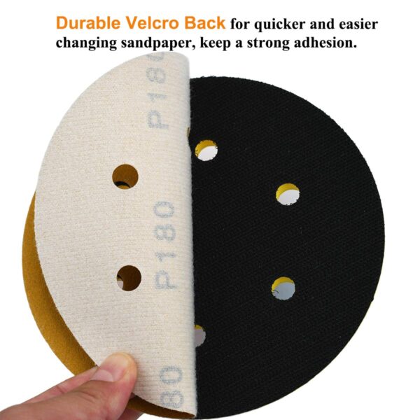 6" 6-Hole Hook & Loop Sanding Discs 180-Grit, 100-Pack - Image 4