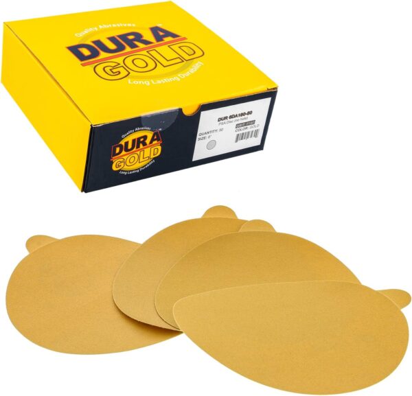 6" Gold PSA Sanding Discs - 180 Grit (Box of 50)