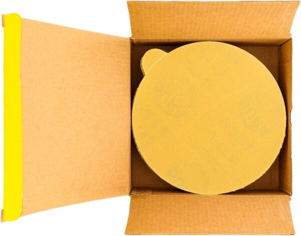 6" Gold PSA Sanding Discs - 180 Grit (Box of 50) - Image 2