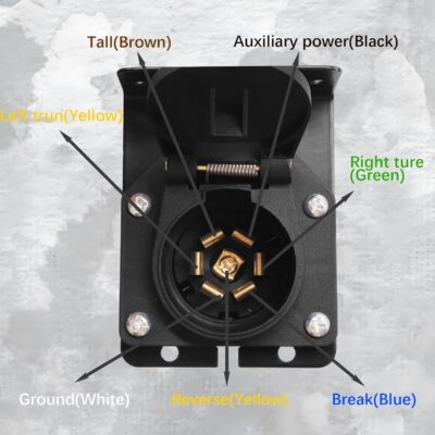 7 Pin Trailer Connector with Quick Converter and Mounting Bracket - Image 4